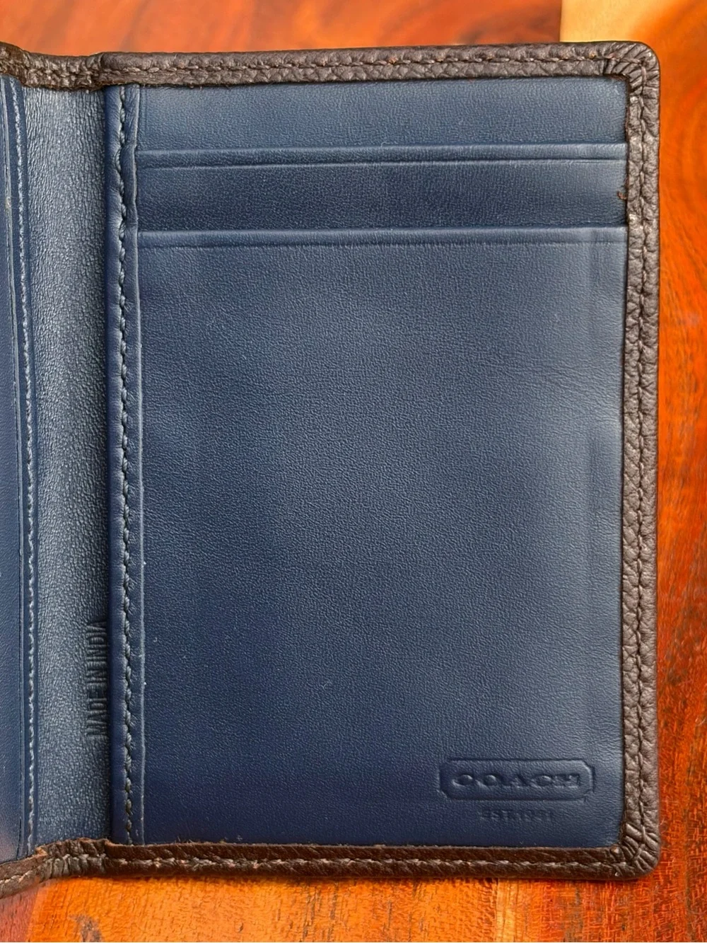Vintage COACH Card Wallet Brown Leather NWOT